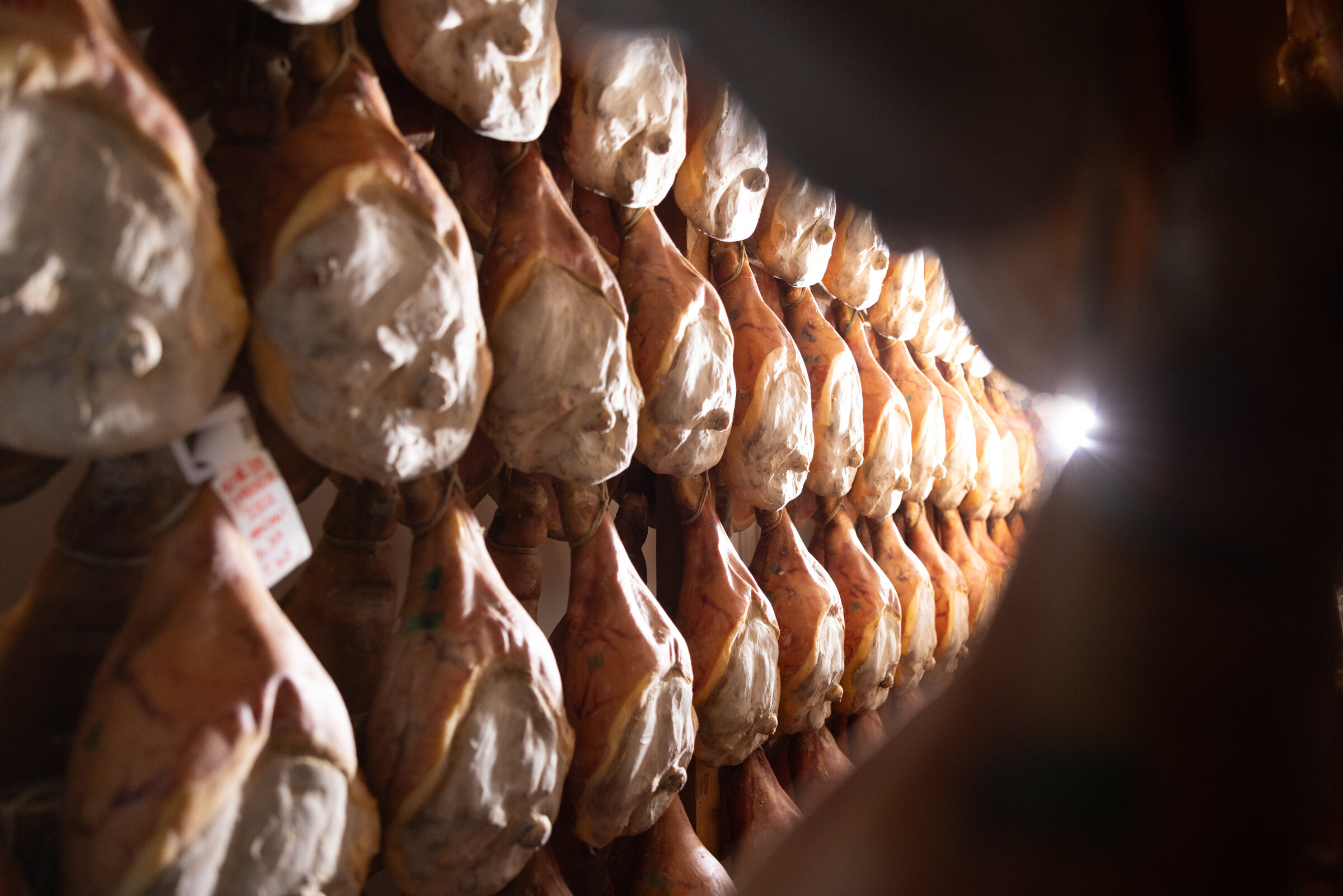 Le Antiche Cantine Devodier: prosciutti in stagionatura